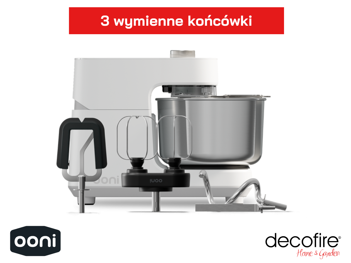 Ooni mikser spiralny Halo Core Polar White z 3 wymiennymi końcówkami