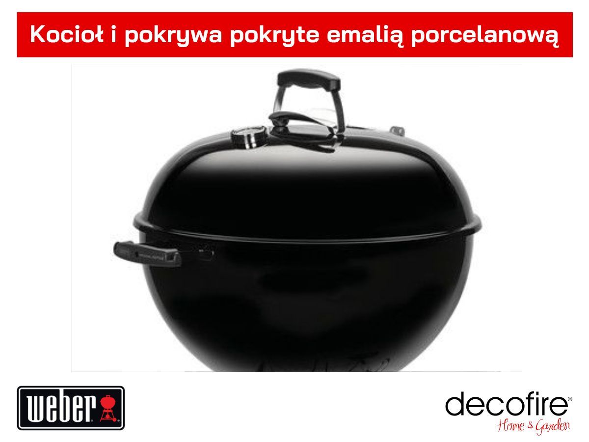 Grill węglowy Weber Original Kettle E-5730 - pokrywa i kocioł pokryte emalią porcelanową