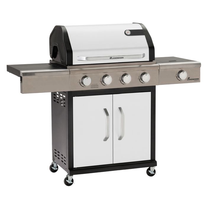 Grill gazowy Landmann Triton PTS 4.1 biały z palnikiem bocznym (12963)