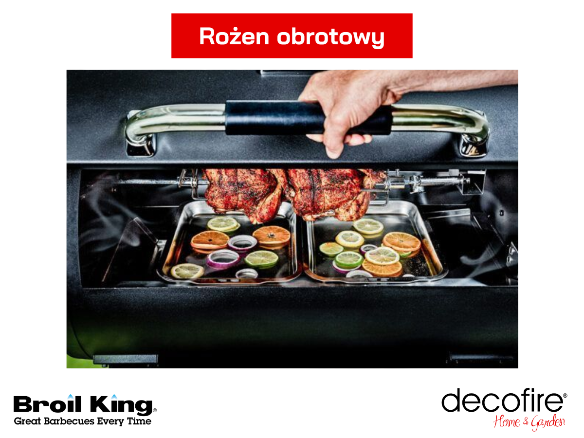 Rożen obrotwy w zestawie z grillem na pellet Regal Pellet 400 