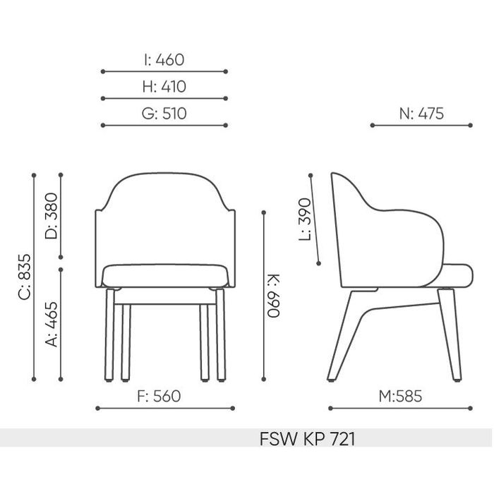 Fotel krzesło FLOS wood FSW KP 721 Bejot
