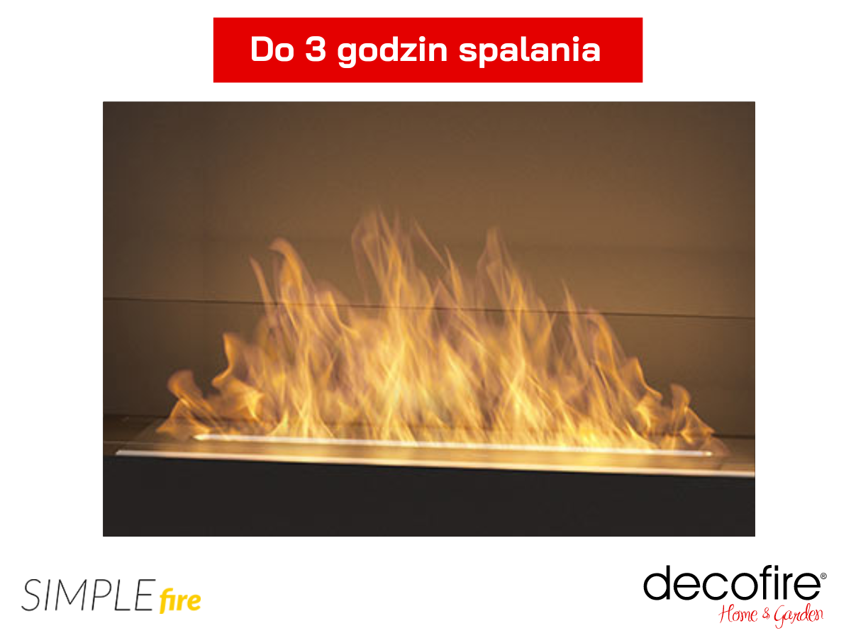 Biokominek SImple Fire CORNER 900R spalania 3 godziny