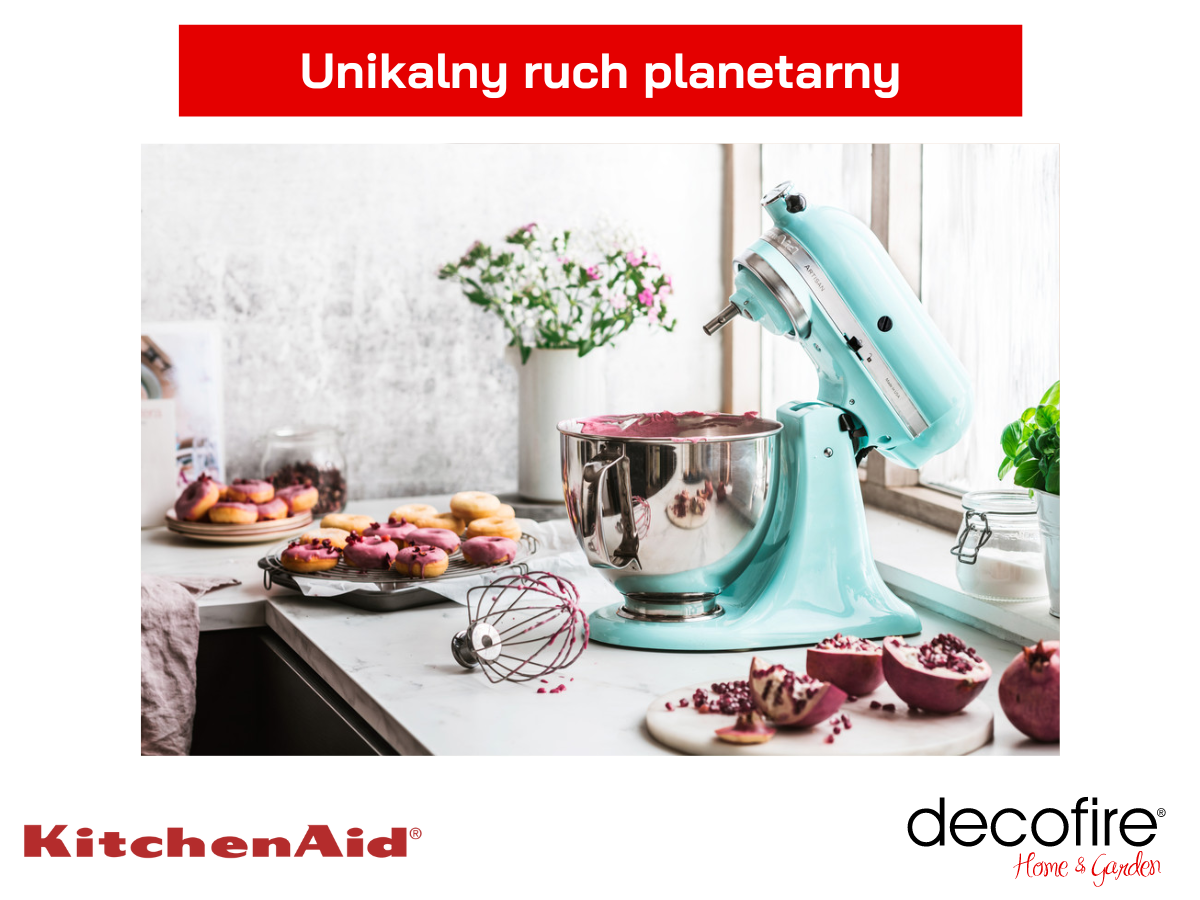 Unikalny ruch planetarny w mikserze Artisan 5 Ice Blue