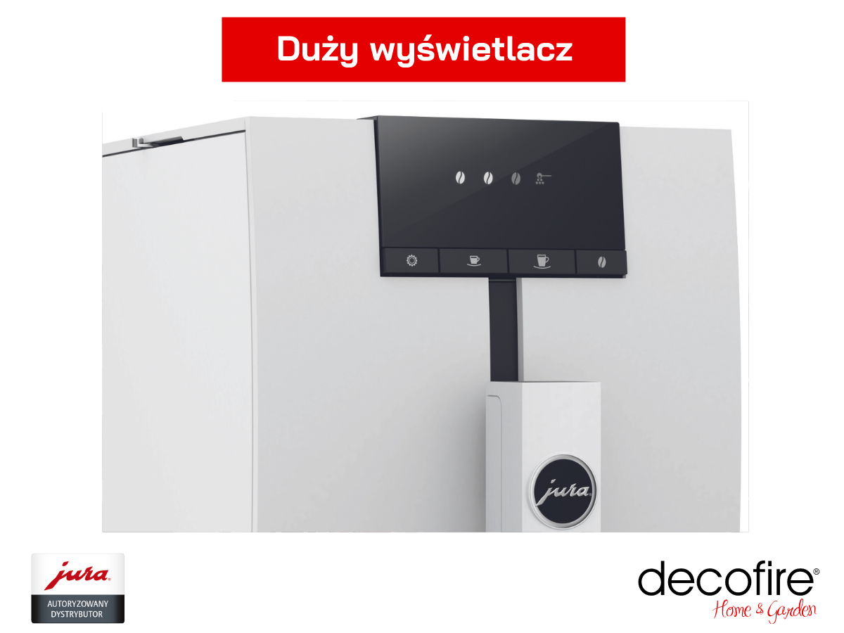 Ekspres do kawy Jura ENA 4 wyposażony w duży wyświetlacz z przyciskami. 
