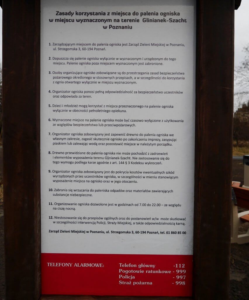 Regulamin rozpalania ogniska Poznań Szachty