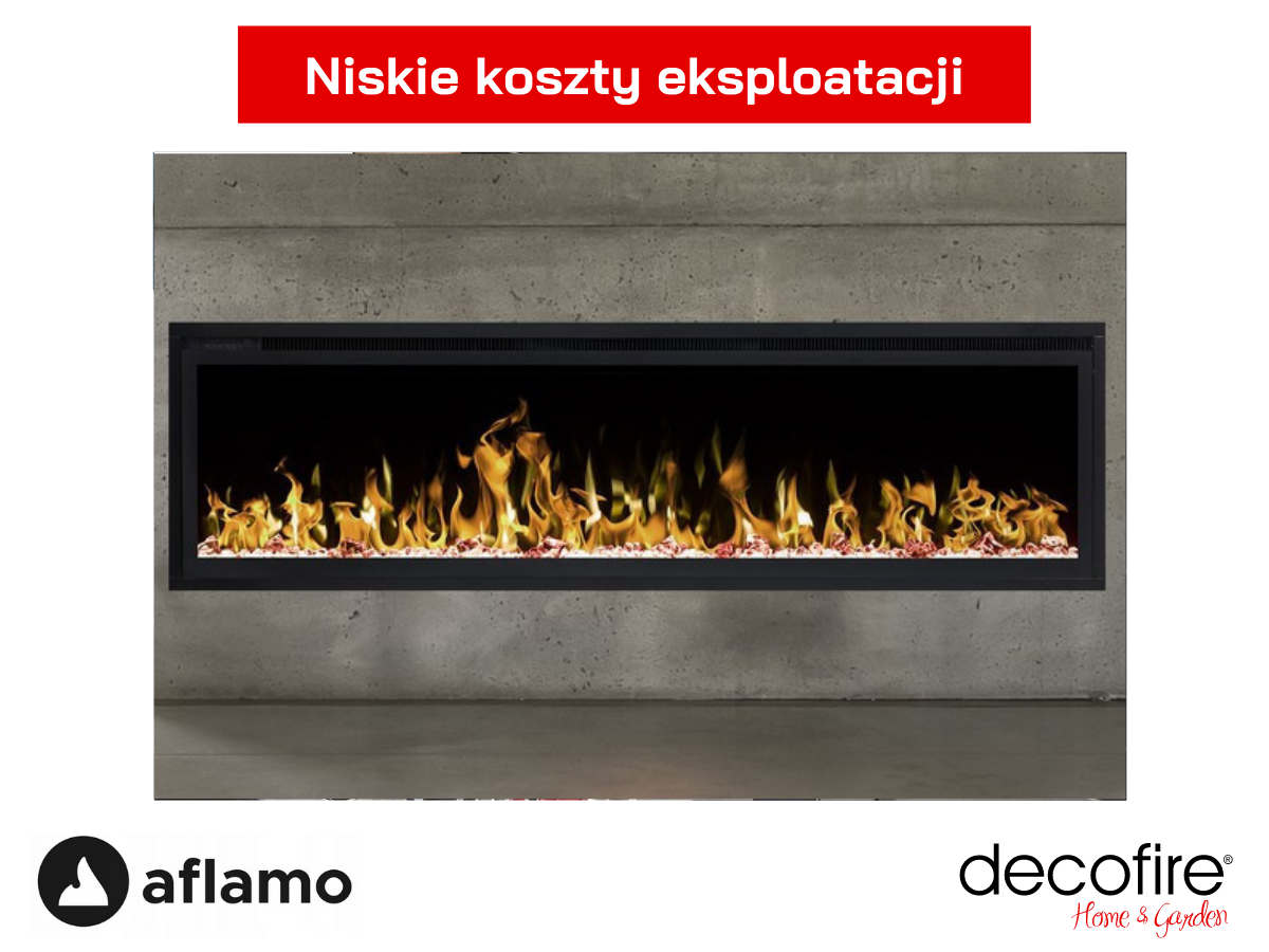 Kominek elektryczny Aflamo Royal w zabudowie ściany