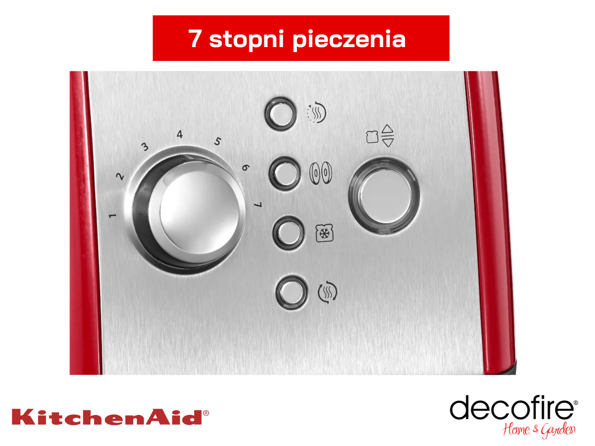 7 stopni pieczenia – toster 2 Empire Red KitchenAid