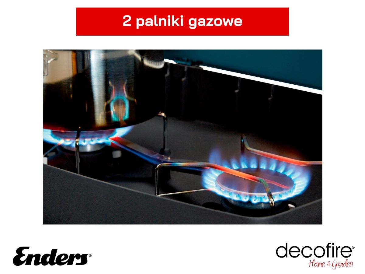 2 palniki ze stali nierdzewnej o łącznej mocy 4,4 kW