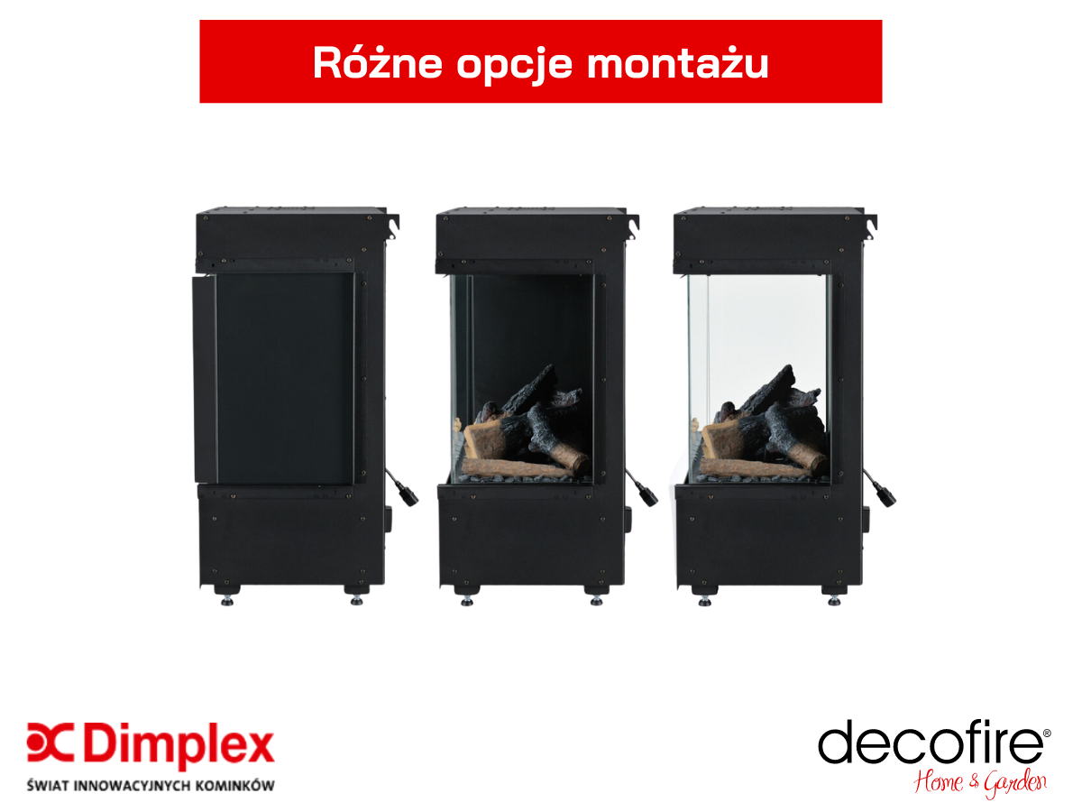 Dimplex wkład kominkowy 3 Step Multi Opti-myst – różne opcje montażu