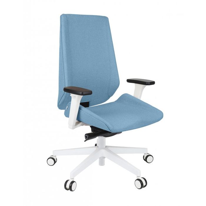 Grospol Fotel biurowy Moon W white tkanina Hygge - 8 kolorów