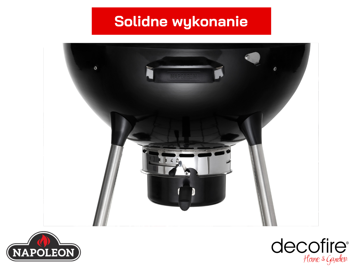 Solidne wykonanie grill węglowego Napoleon NK22K-LEG-3