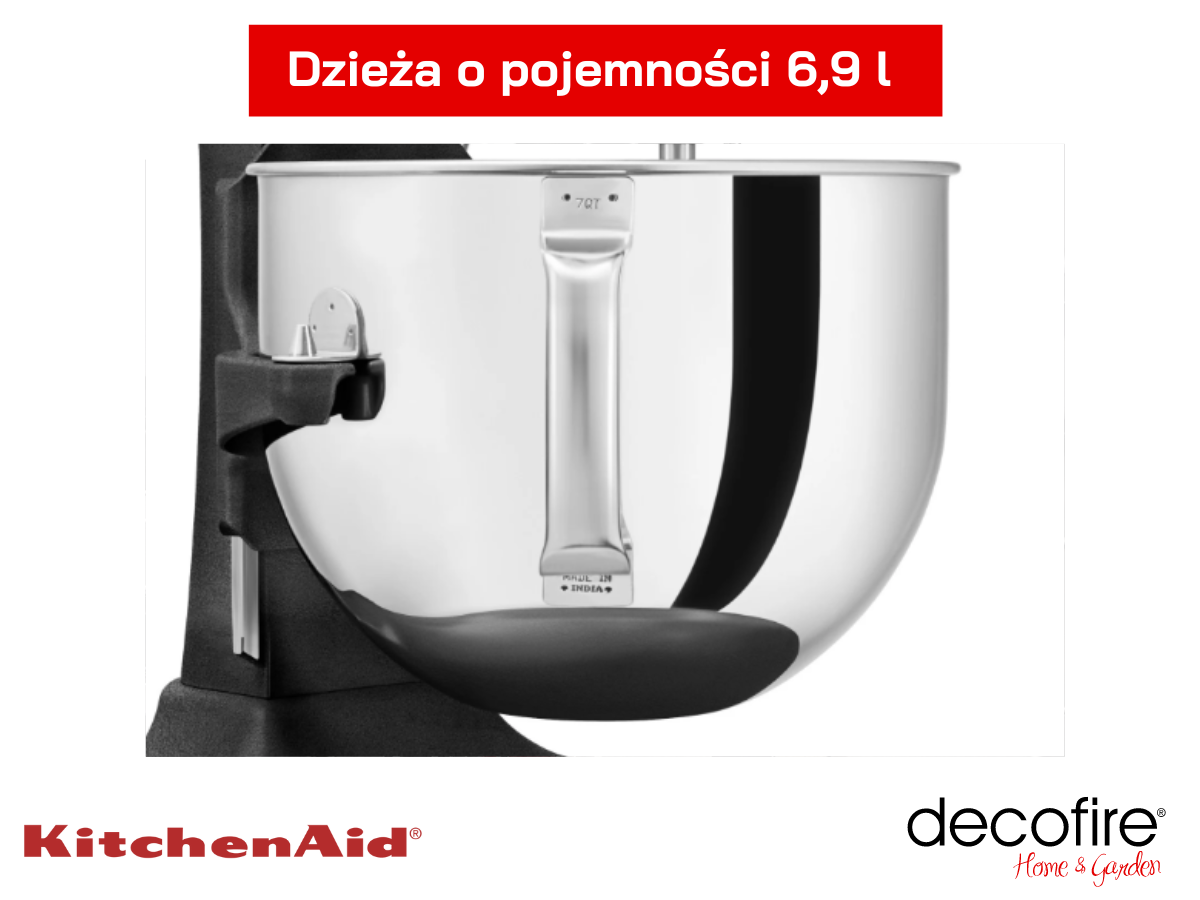 Mikser Artisan 7 Cast Iron Black zaostał wyposażony w dzieżę o pojemności 6,9 l