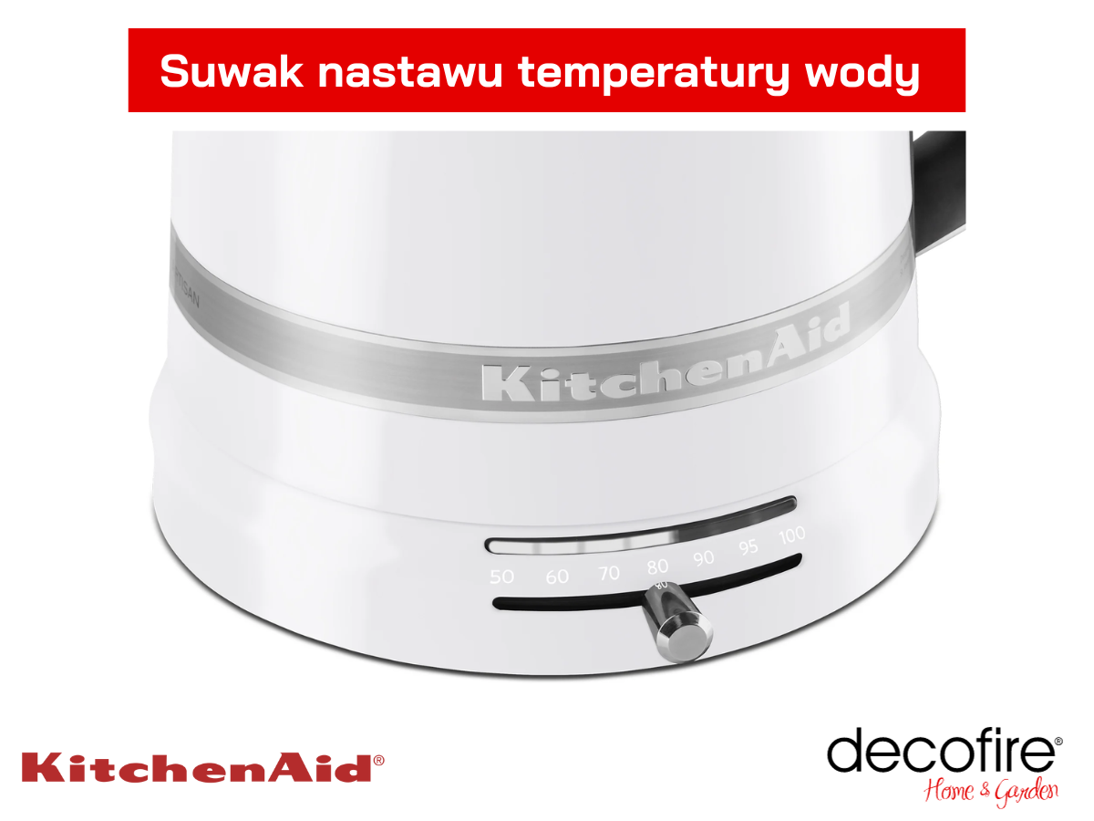 Suwak nastawu temperatury wody w czajniku Artisan 1,5 l Frosted Pearl KitchenAid