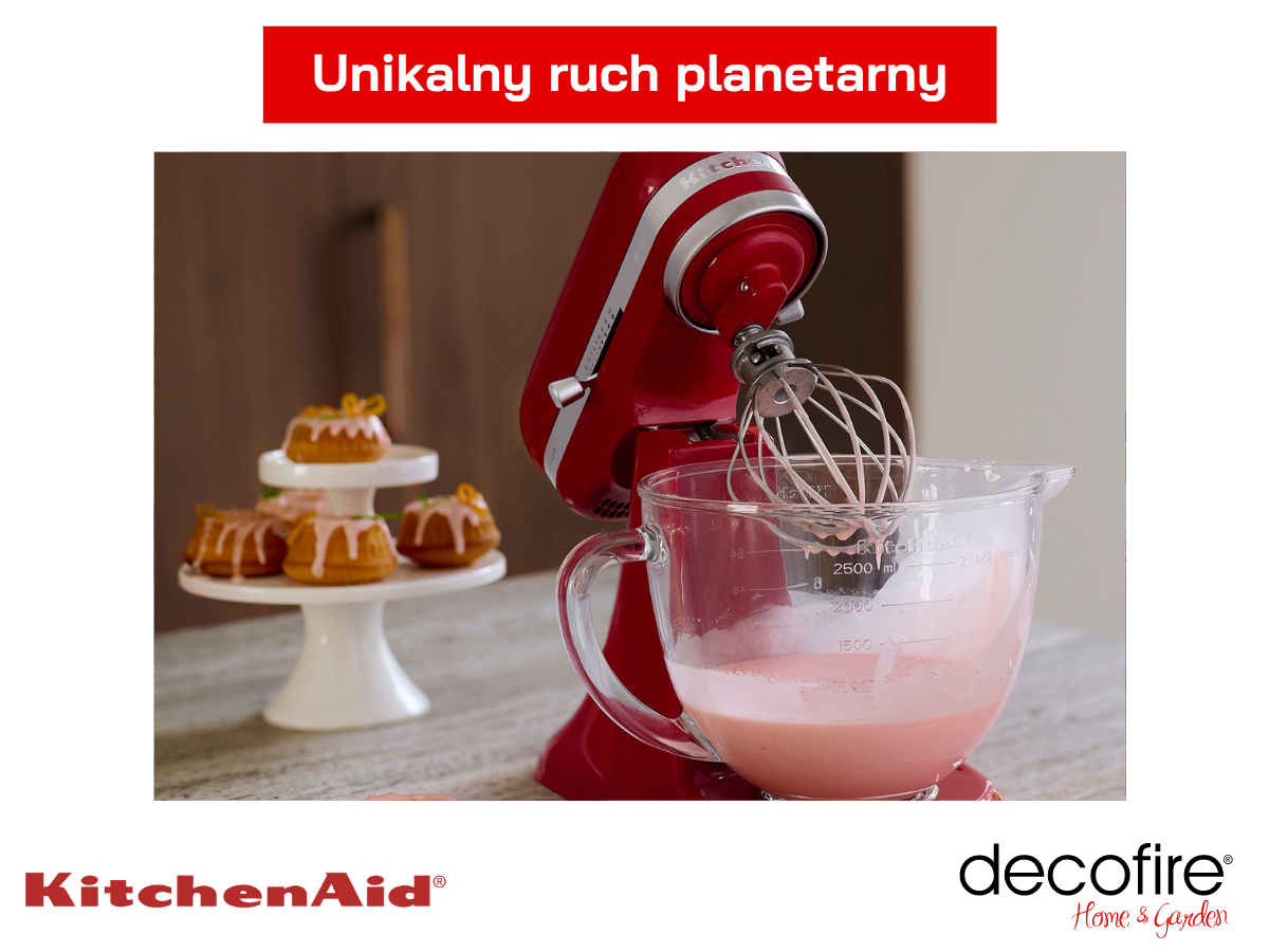 Unikalny ruch planetarny w mikserze Mini Empire Red KitchenAid