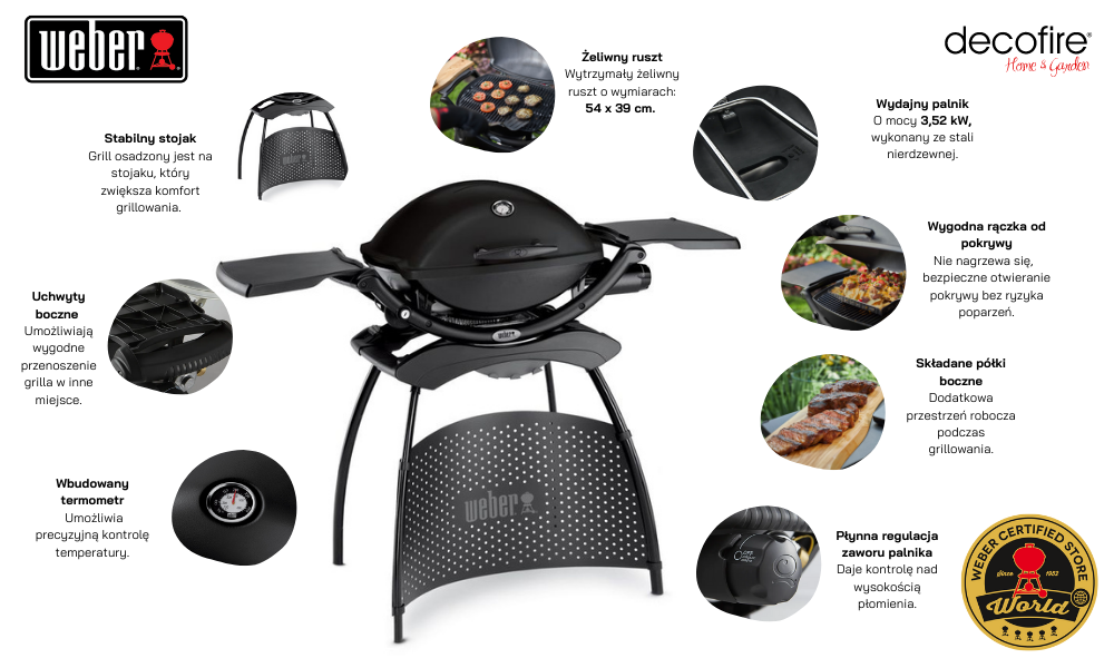 Grill gazowy Weber Q 2200 Stand Black Line