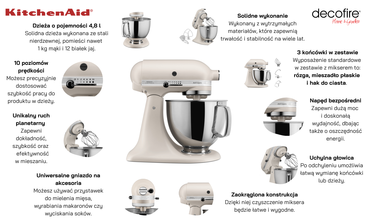Mikser Artisan 5 Milkshake 4,8 l KitchenAid (5KSM125EMH)