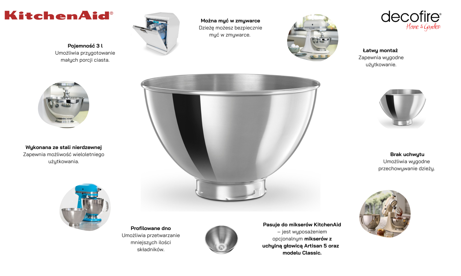 Dzieża 3 l Artisan 5 KitchenAid (5KB3SS)