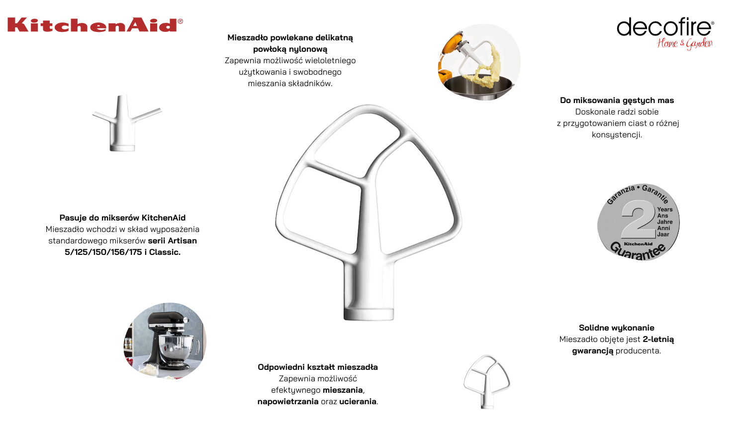 Mieszadło powlekane do Artisan 5 / Classic KitchenAid