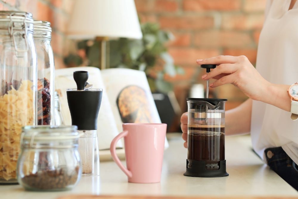 French press w domu.