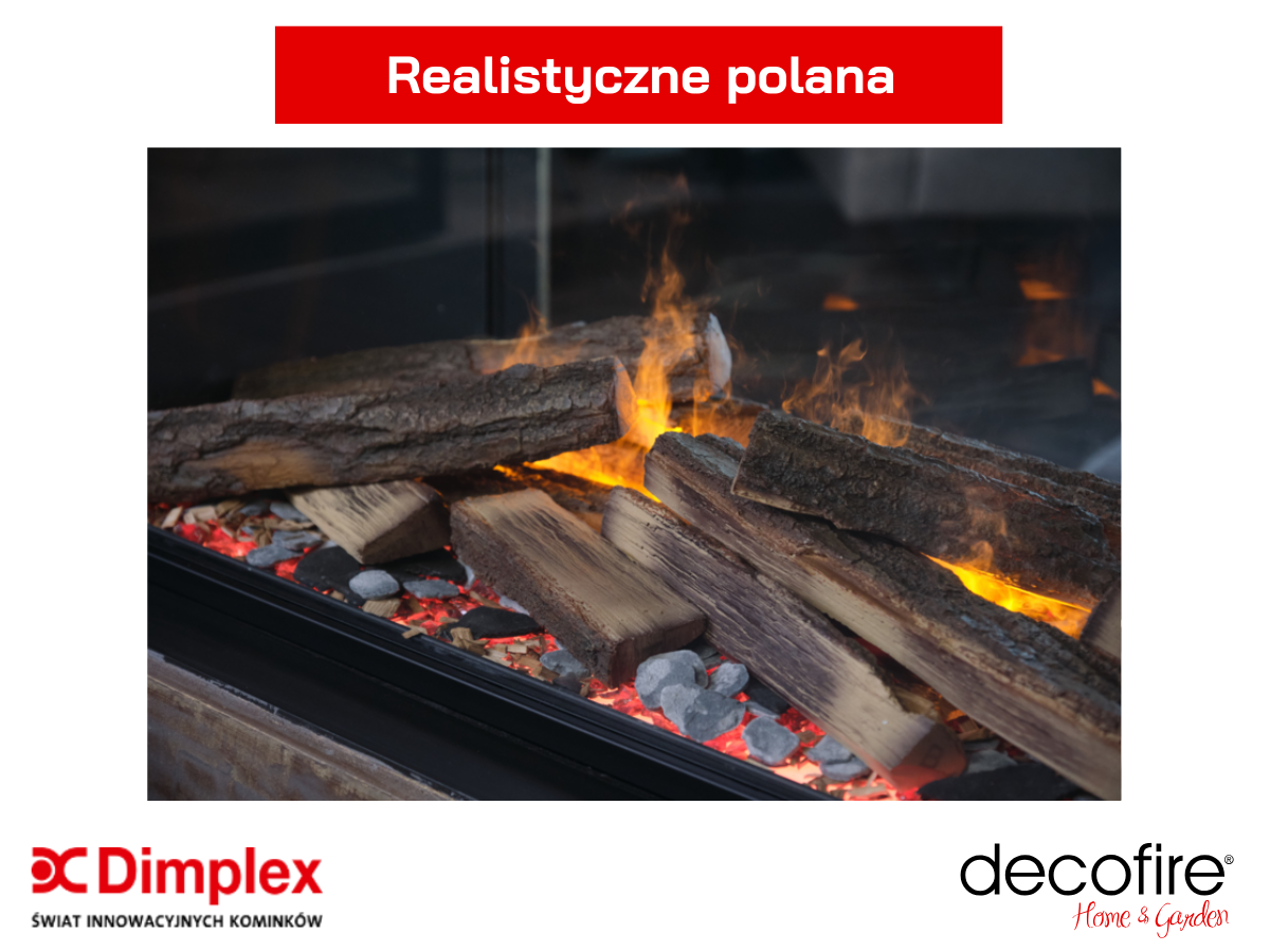 Dimplex kominek elektryczny e‑Matrix 800/1600 ST – realistyczna dekoracja paleniska