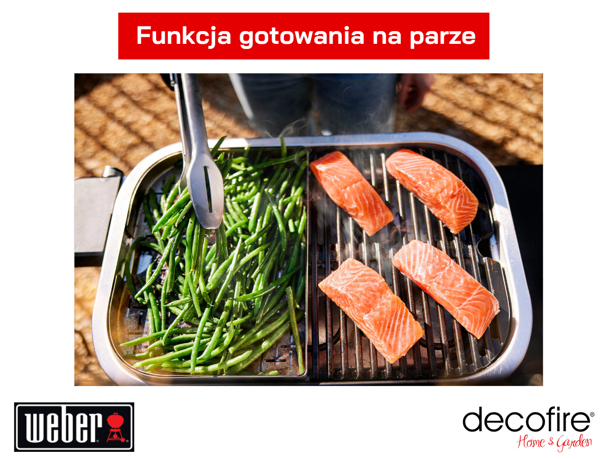 Grill elektryczny Weber Lumin gotowanie na parze