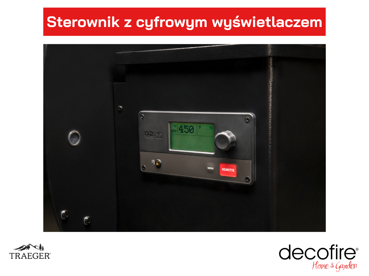 Prosta obsługa grilla – panel sterowania z cyfrowy wyświetlaczem 