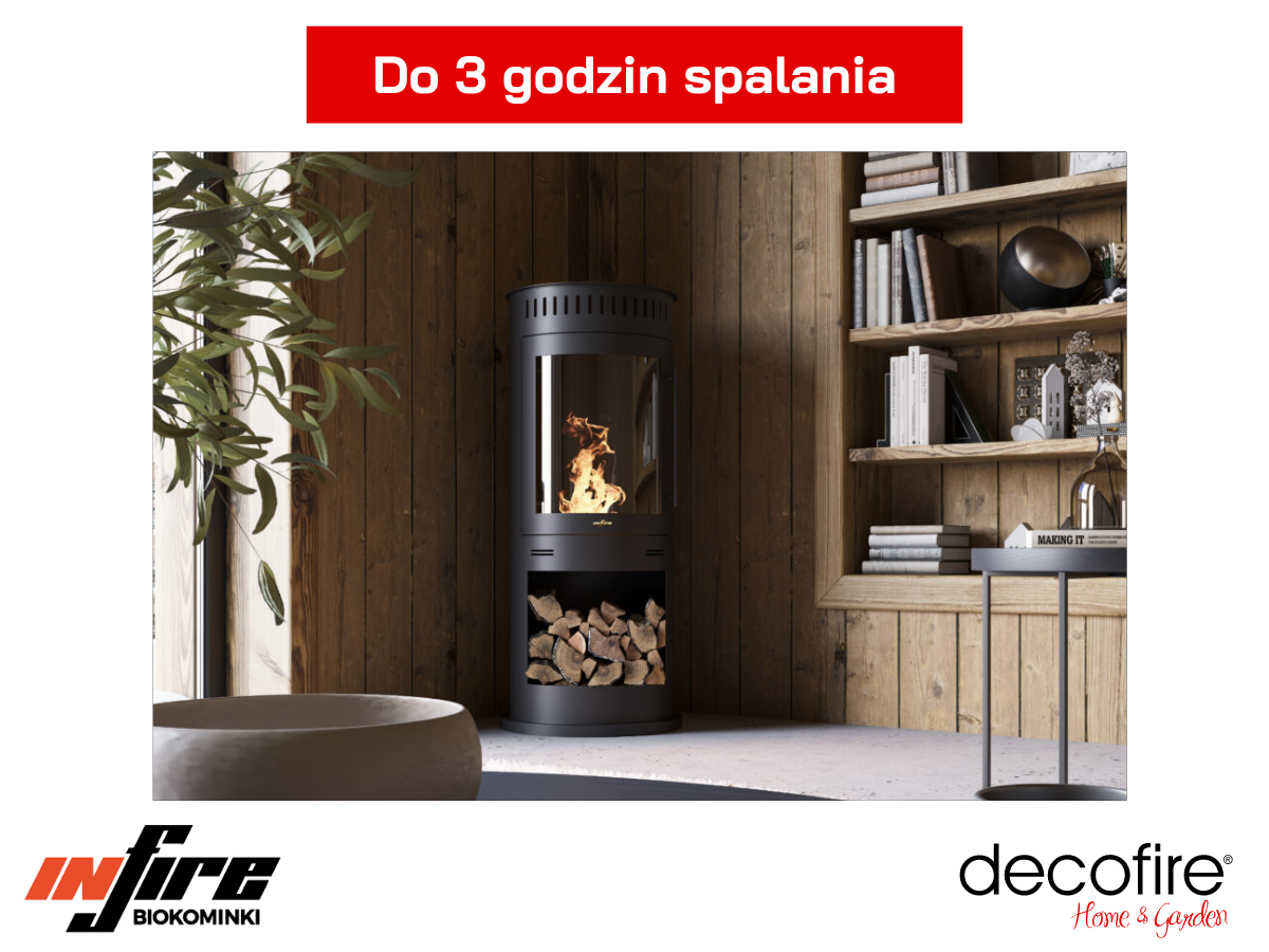 Biokominek wolnostojący Infire INCOZA 4 – do 3 h palenia