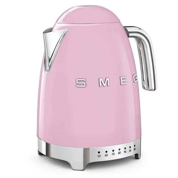 EKSPOZYCJA - Czajnik z regulacją temperatury 1,7L  50's style Pastelowy róż Smeg (KLF04PKEU) - OUTLET
