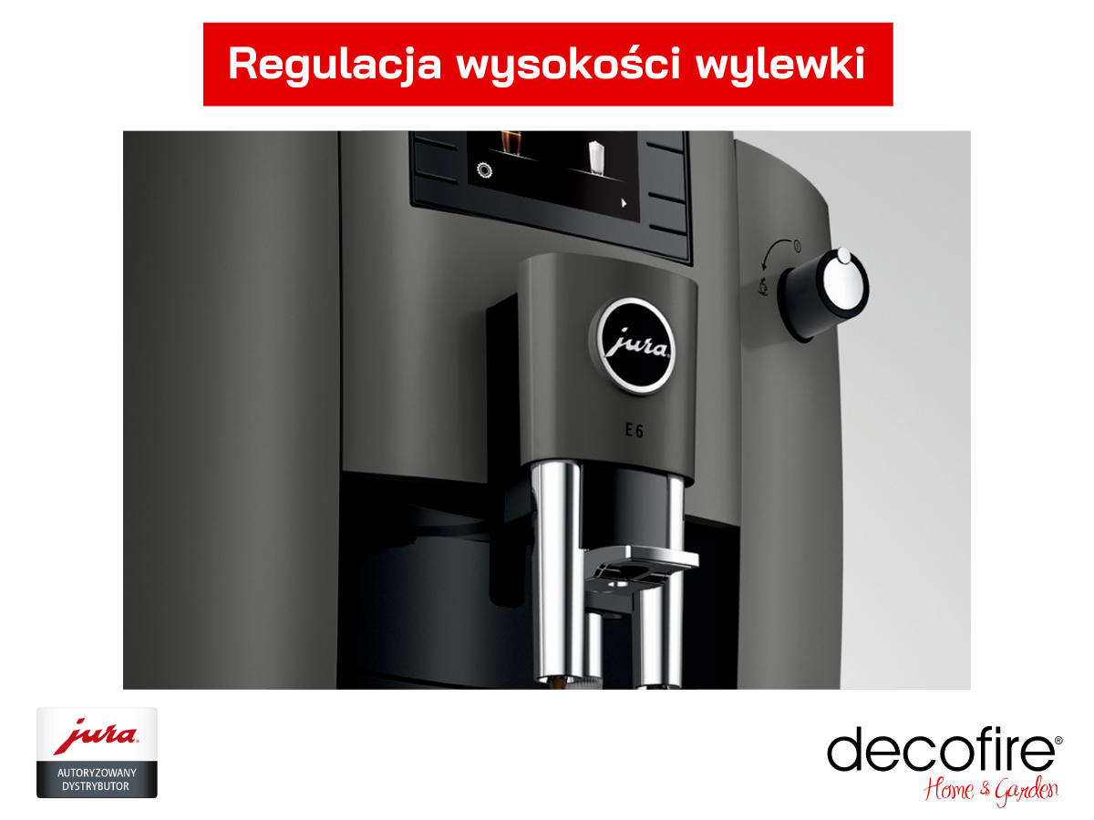 Regulacja wysokości wylewki w ekspresie Jura E6 Dark Inox (EC)