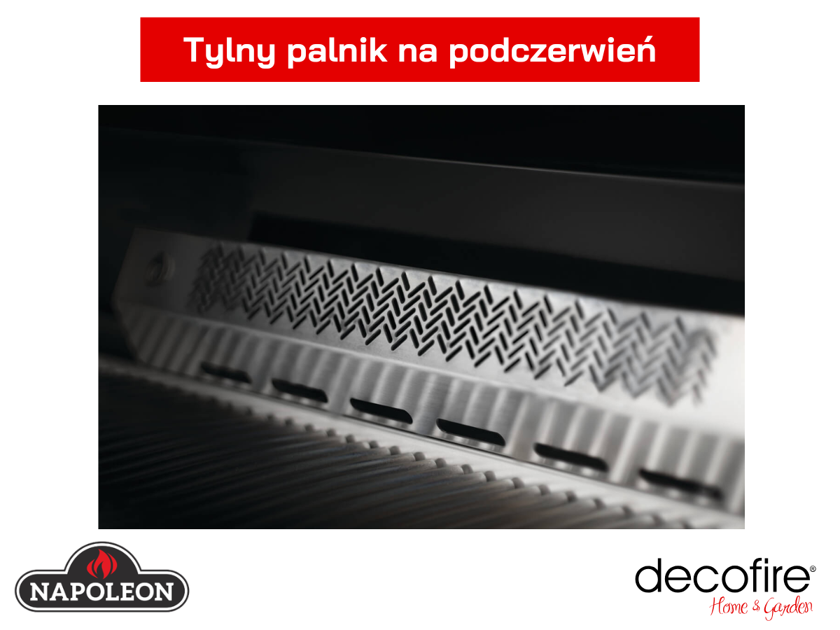 Tylny palnik na podczerwień i rożen w zestawie