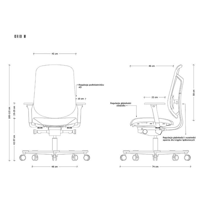 UNIQUE Fotel biurowy Grid M (UN2405-1H-M)