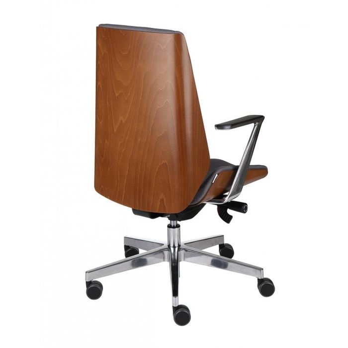 Grospol Fotel biurowy Moon Wood AL1 chrome tkanina Fame - 6 kolorów