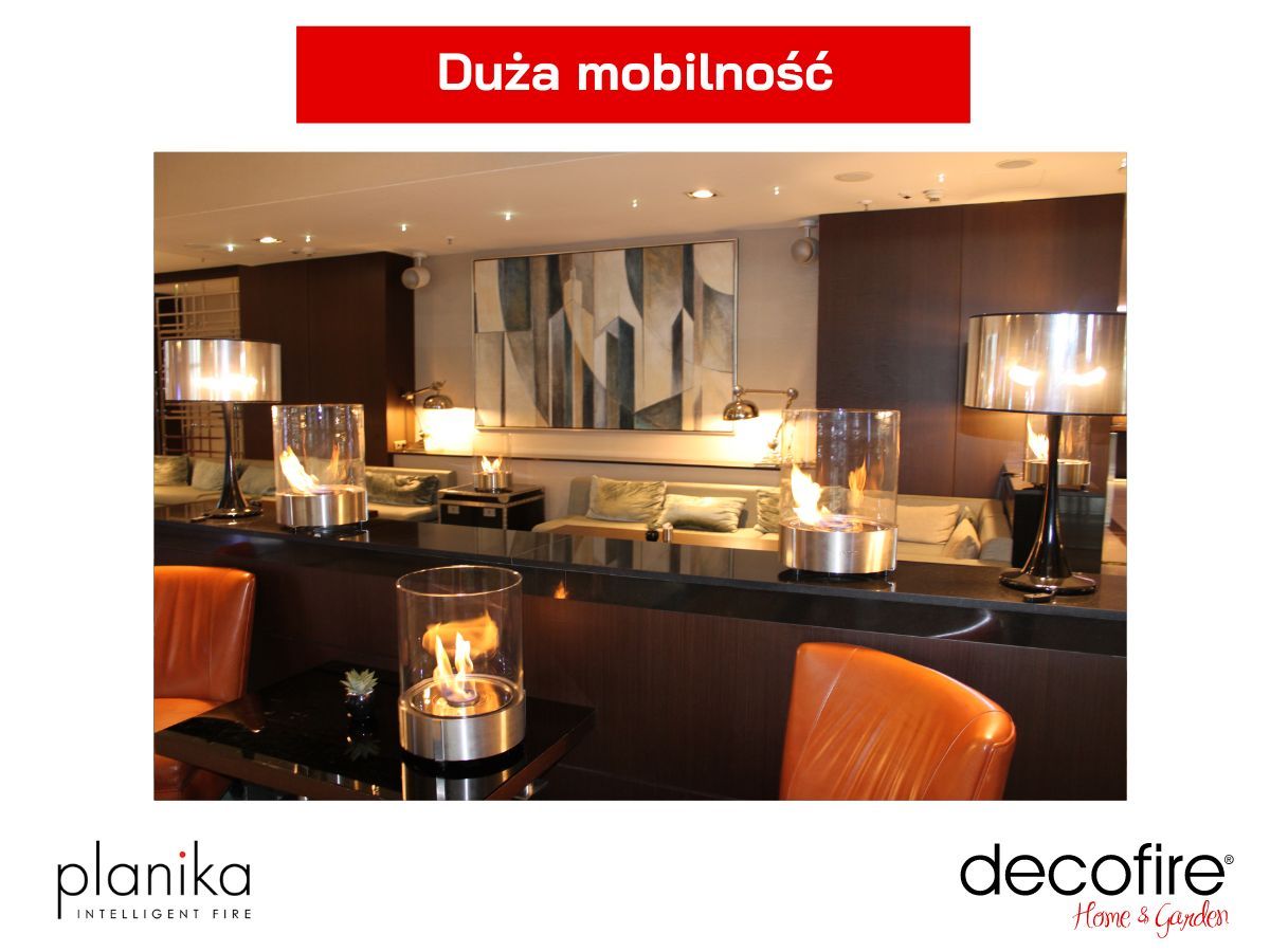 Biokominek Planika Simple Commerce – duża mobilność