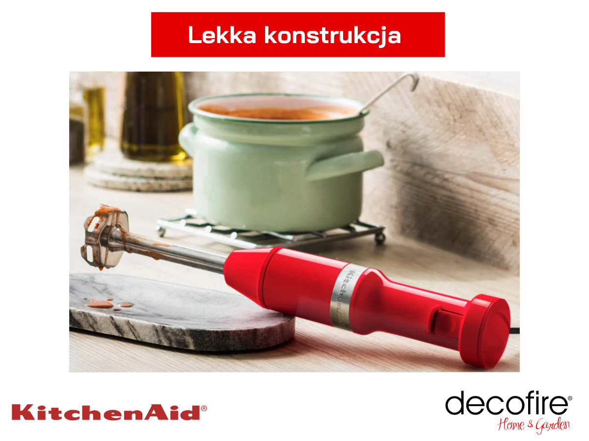 Lekka konstrukcja blendera ręcznego z akcesoriami Empire Red KitchenAid
