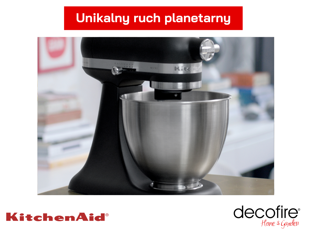Unikalny ruch planetarny w mikserze Mini Matte Black 3,3 l KitchenAind