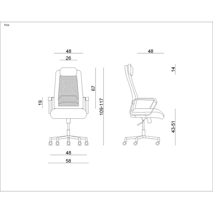 UNIQUE fotel biurowy FOX czarna podstawa (W-153A) różne kolory