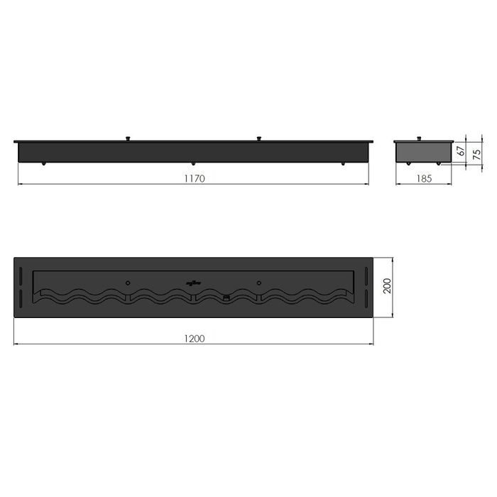 Palnik do zabudowy Infire Black Burner 1200 Slim Line