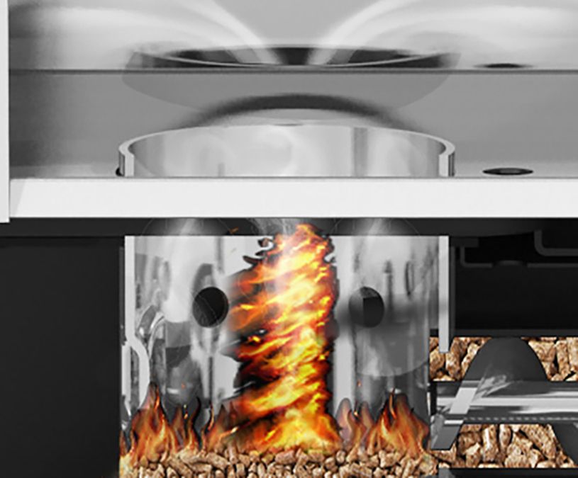 Spalanie pelletu w grillu Broil King