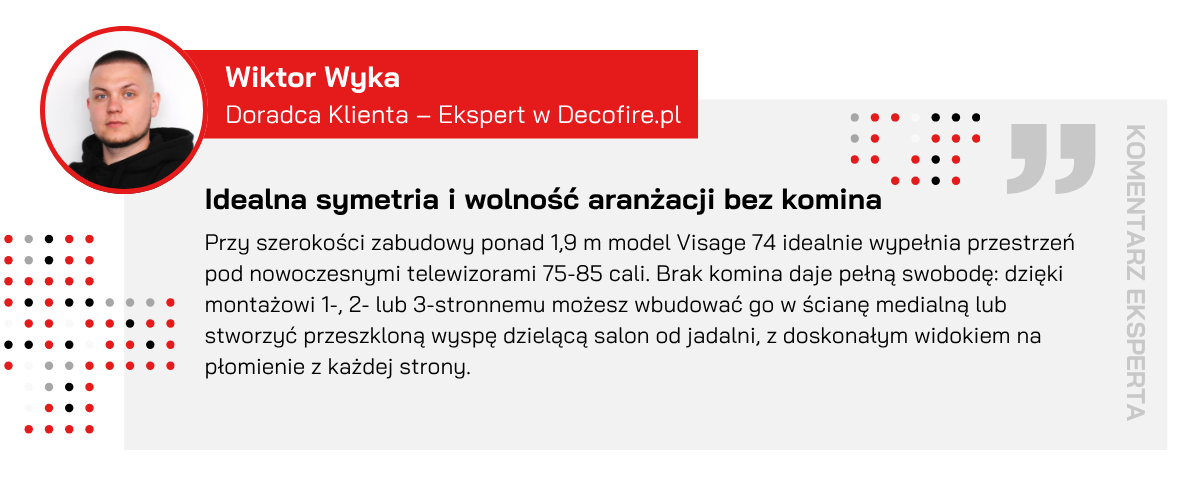 Opinia eksperta o montażu kominka Visage 74
