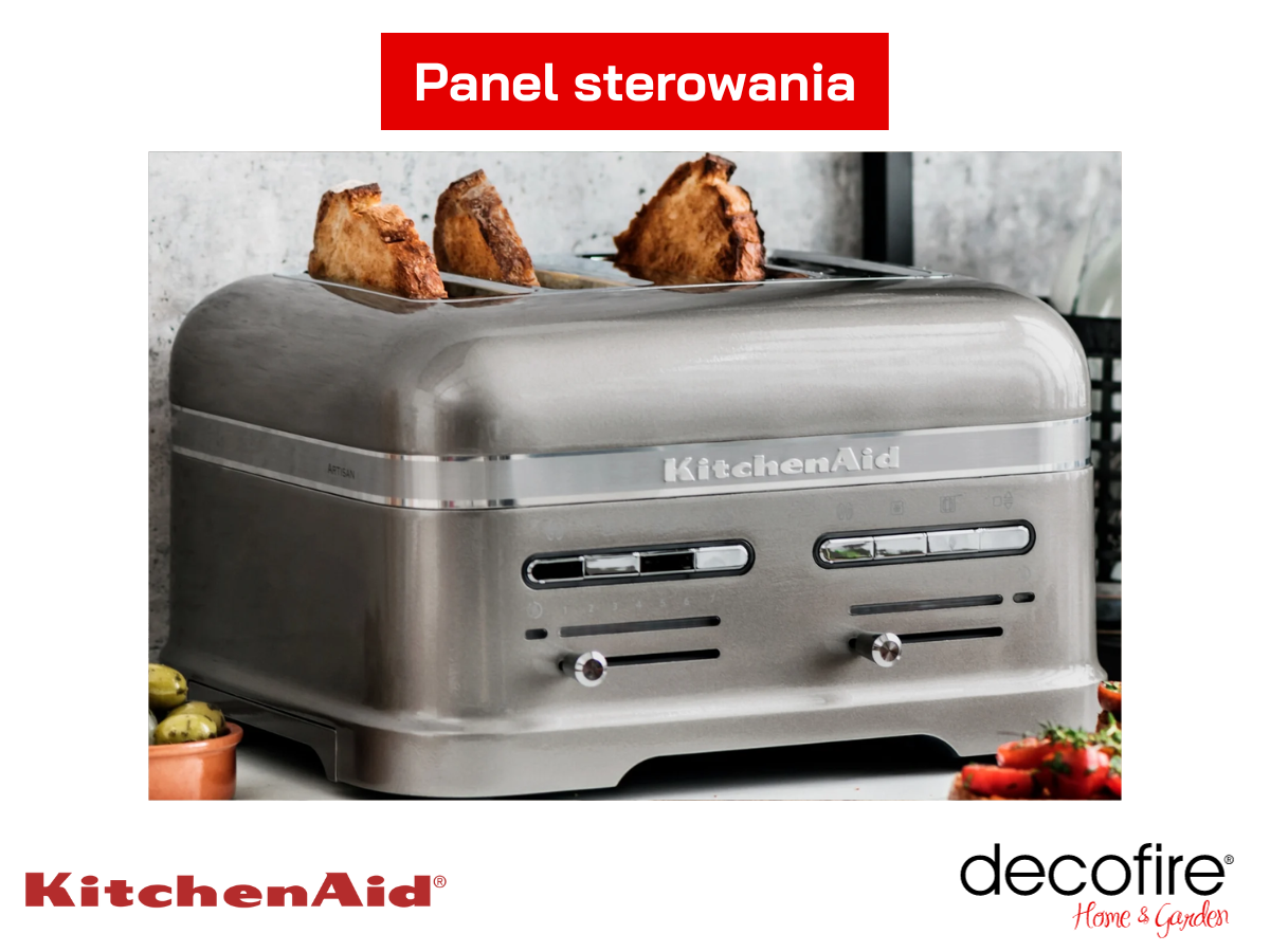 Łatwy w obsłudze panel sterowania w tosterze 4 Artisan Medallion Silver KitchenAid