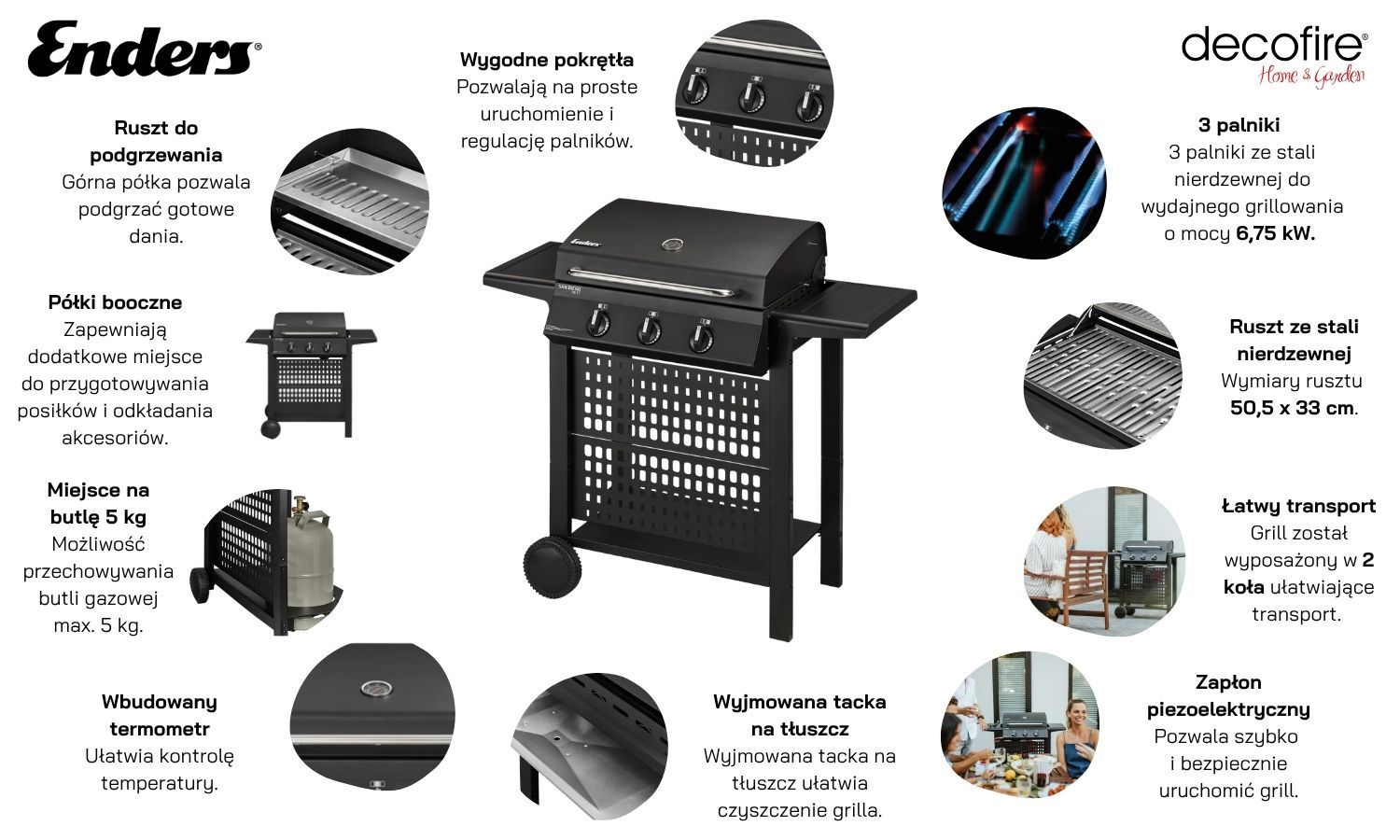 Grill gazowy San Diego Next 3 Enders (80166)