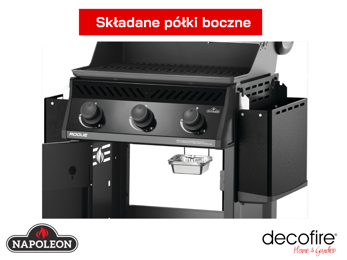 Grill gazowy Napoleon Rogue 324 ze składanymi półkami bocznymi