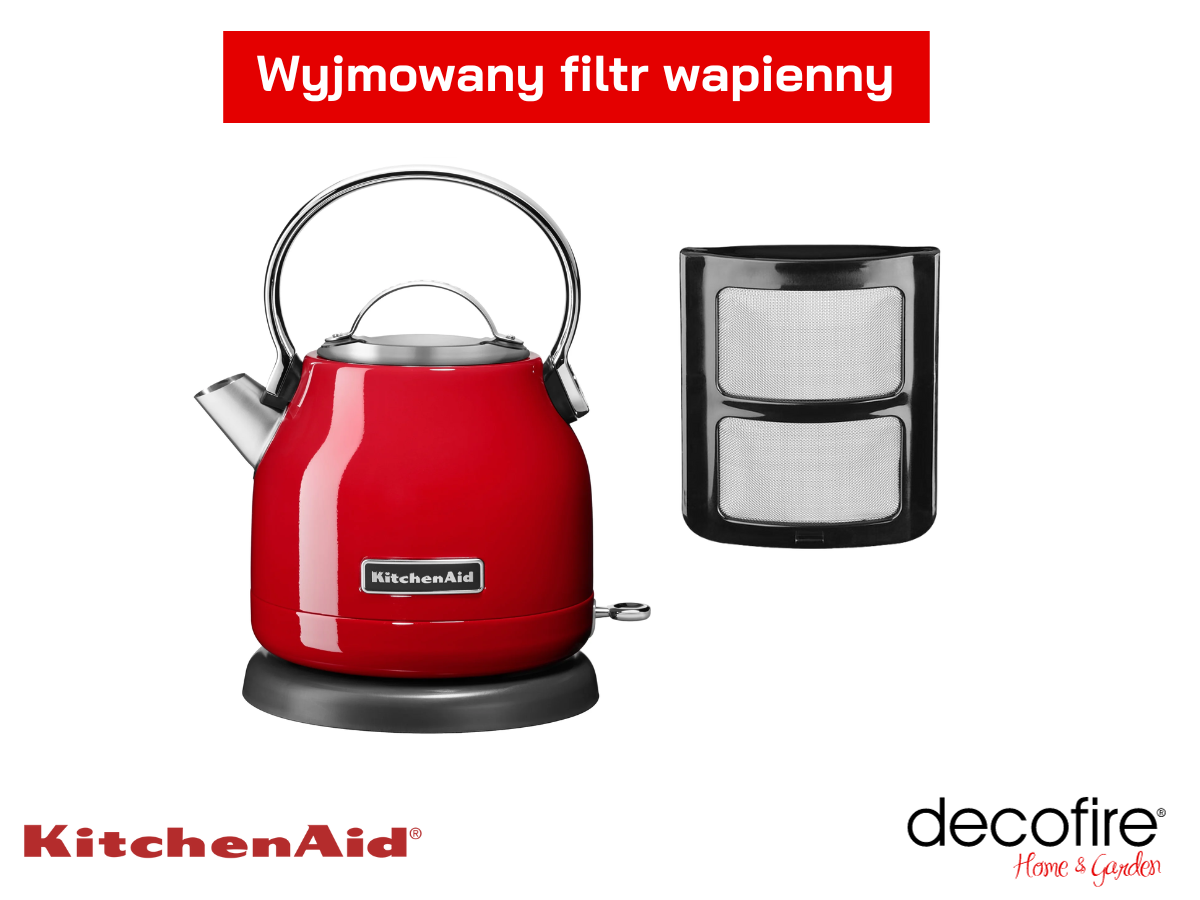 Wyjmowany filtr wapienny w czajniku Stella 1,25 l Empire Red KitchenAid (5KEK1222EER)