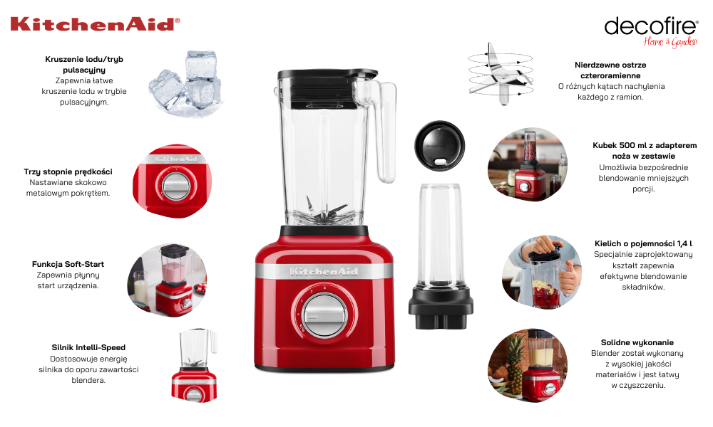 Blender K150 l z kubkiem Empire Red z KitchenAid (5KSB1330EER)
