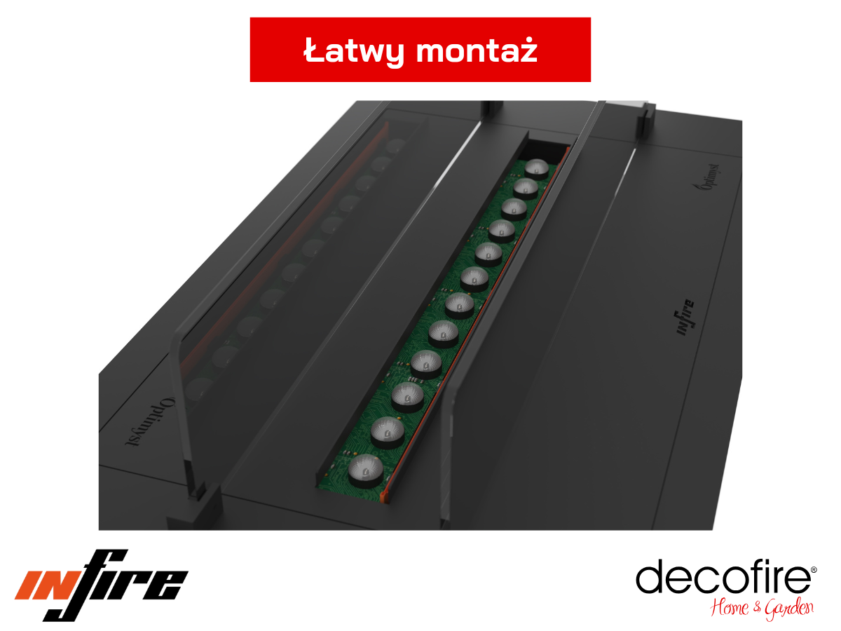 Kominek na parę wodną Infire Insert Invapo 700 Multicolor – łatwy montaż