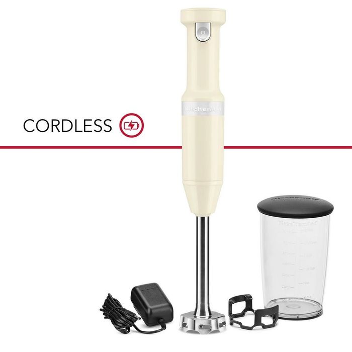Bezprzewodowy blender ręczny Almond Cream KitchenAid (5KHBBV53EAC)