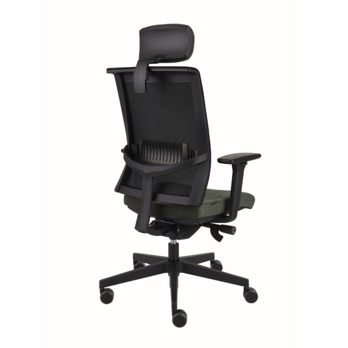 Fotel biurowy Grospol Level BS HD BLACK tkanina Strong - 8 kolorów