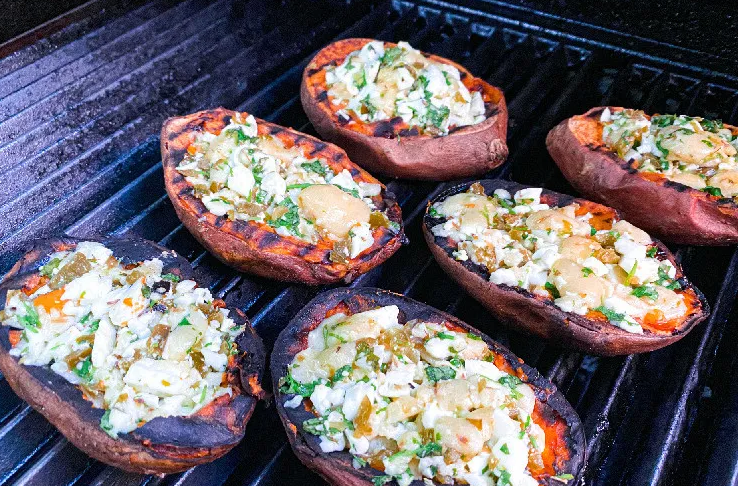 Grillowane bataty z serem