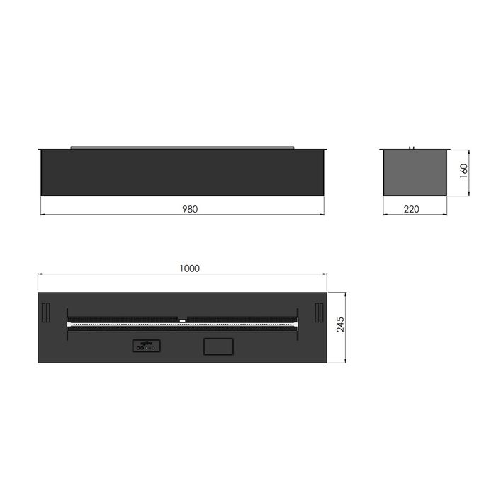 Biokominek do zabudowy Infire Etronic Basic Burner Basic 1000