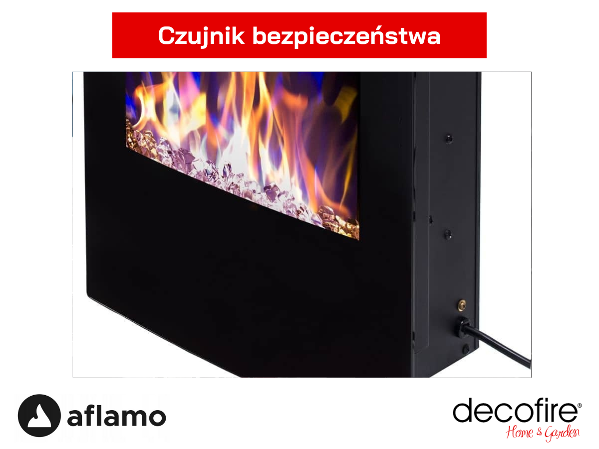 Kominek elektryczny Aflamo Mercury z czujnikiem bezpieczeństwa